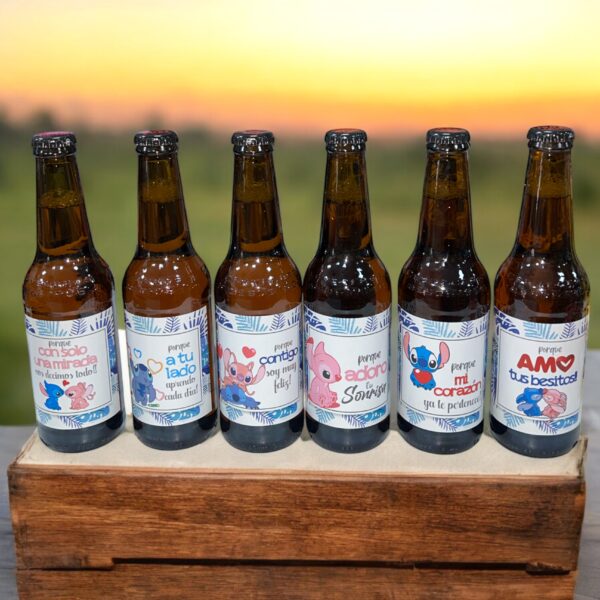 Pack 6 Cervezas "Razones por las que Te Quiero" Stich & Angel - Imagen 3